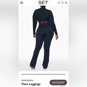 Set Active Sportbody Flare Leggings in Oxford (Navy) Size Small